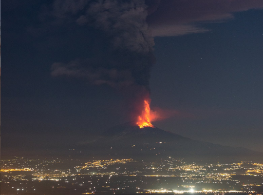 Erupcja wulkanu na Sycylii